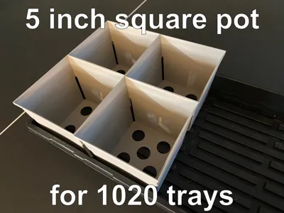 Stackable 5 inch square pot (for 1020 trays)