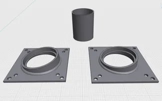 Mouse pipe with connectors with a 8 degree angle