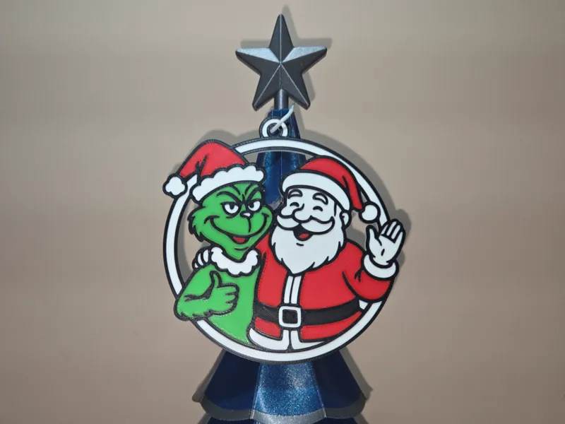 Santa and Grinch ornament