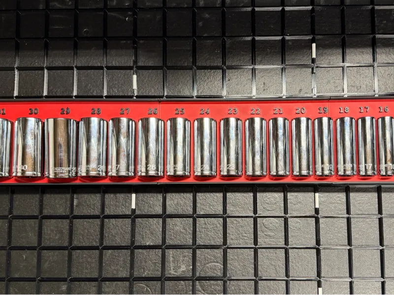 Tekton 1/2in Tall Socket Gridfinity Tray 10-32mm