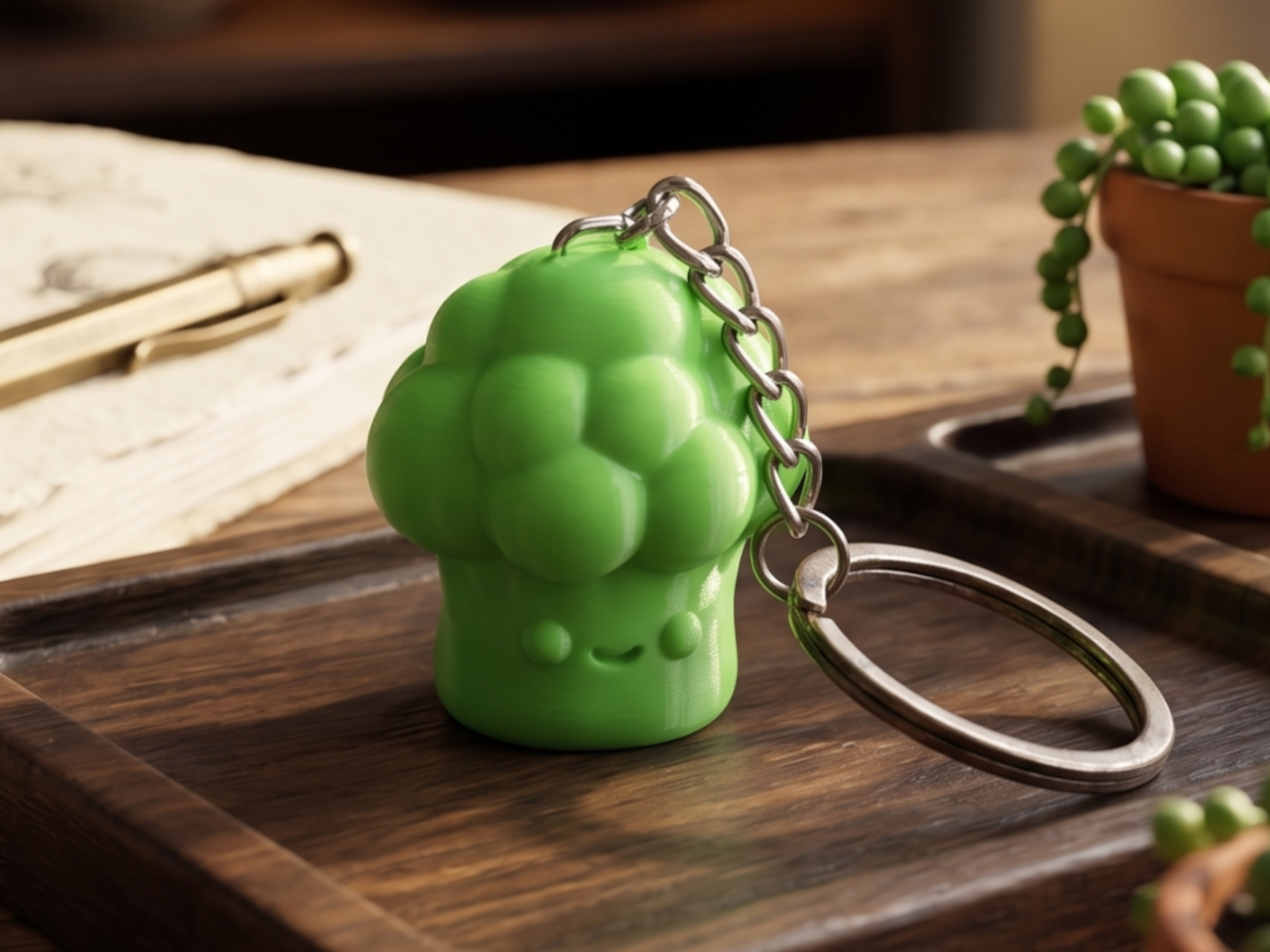 Chubby Kawaii Broccoli Keychain