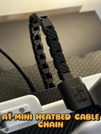 A1 mini Heatbed cable chain (with improved fit)