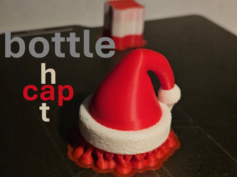 bottle cap christmas hat 