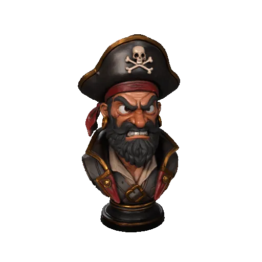Estatua de Busto Pirata Enojado Furioso - Modelo de impresión 3D ...