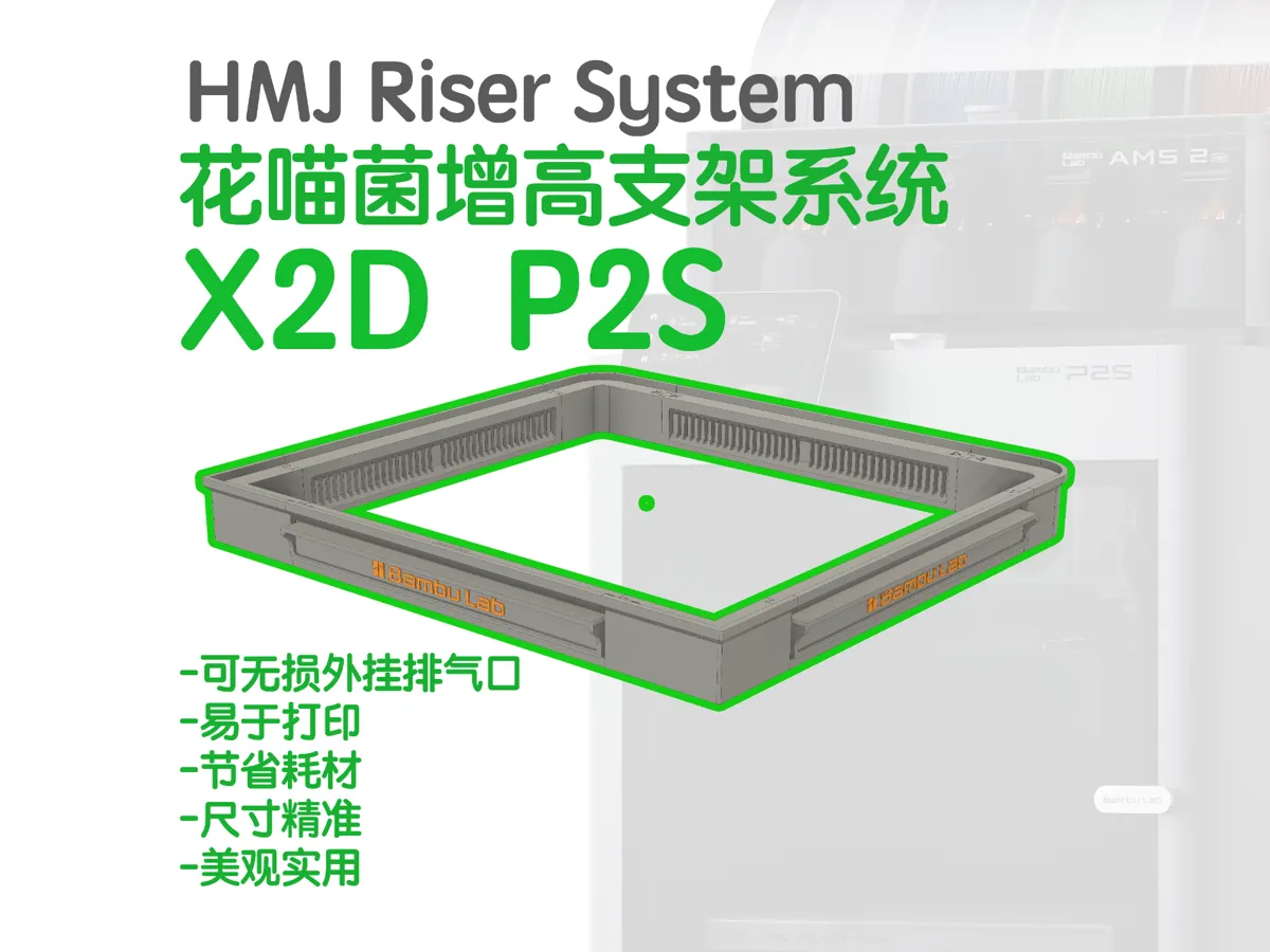 L23 Riser Frame X2D P2S Riser 增高支架 ams riser - 免费 3D 打印模型 - MakerWorld