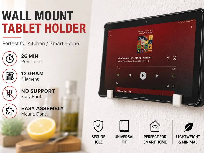 Minimalistic tablet wall mount