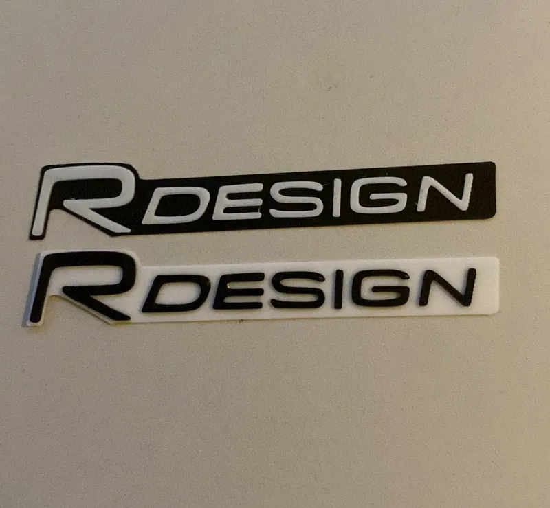R desing logo for car