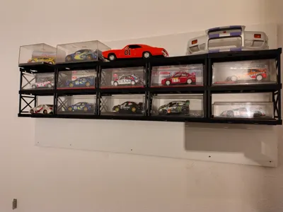 industrial shelving for displaying models