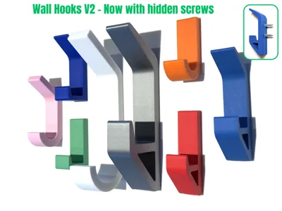 Wall Hooks V2 – Hidden Screws, Strong