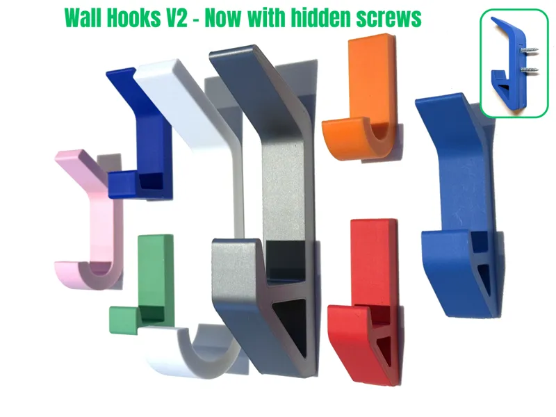 Wall Hooks V2 – Hidden Screws, Strong