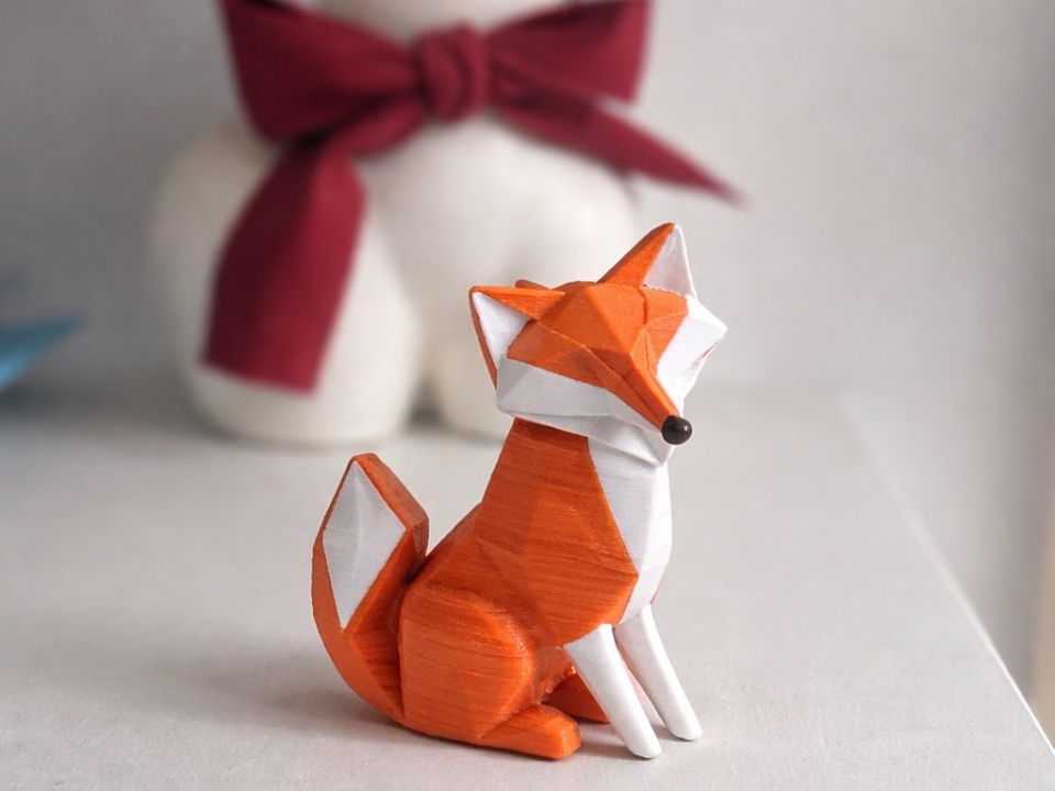 geometría low poly fox