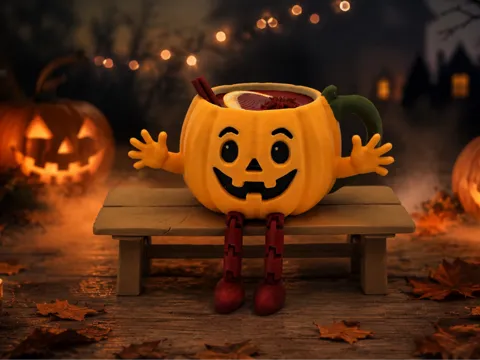 Figura decorativa: Kürbisgetränkefigur halloween — referencia de MakerWorld