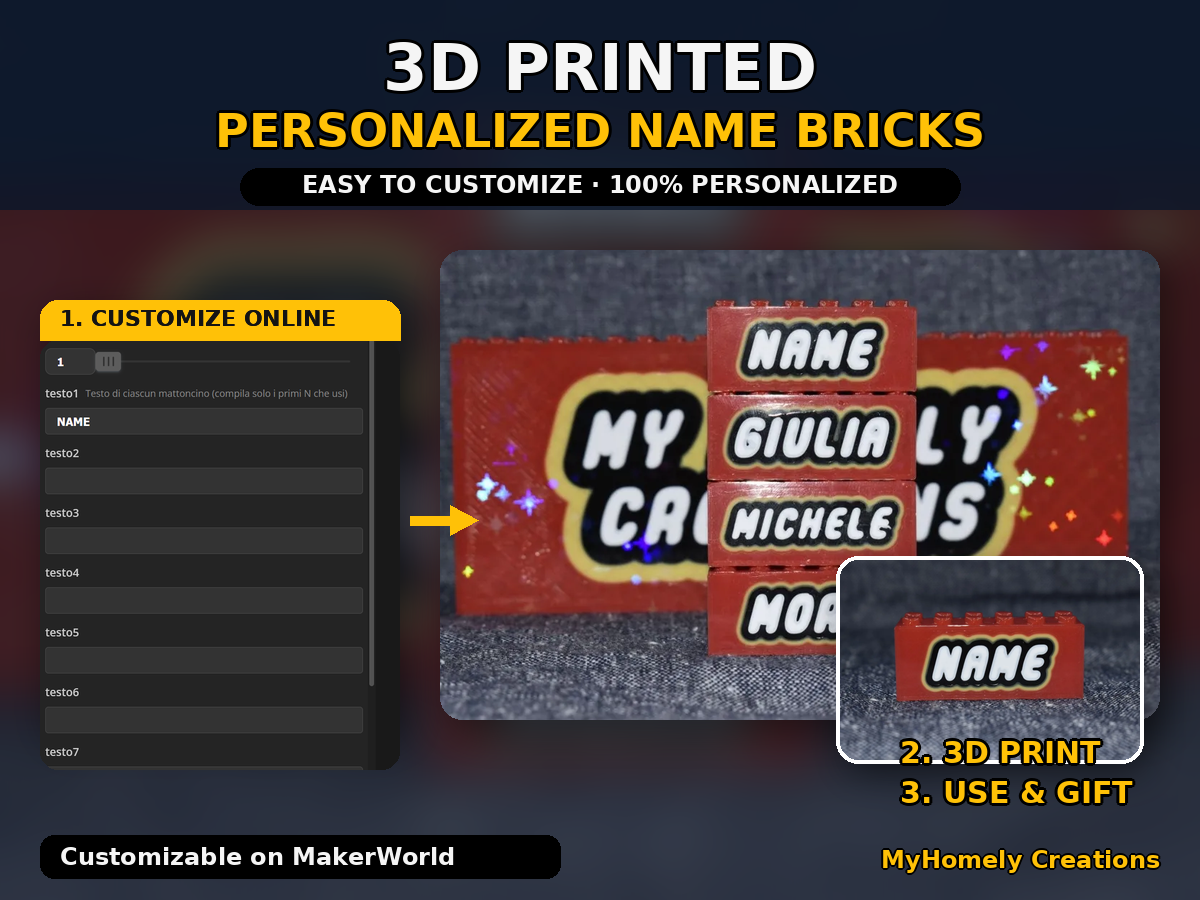 Name Brick Customizer — Multicolor Keychain