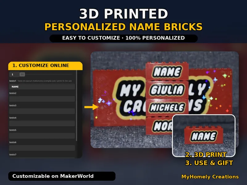 Name Brick Customizer — Multicolor Keychain