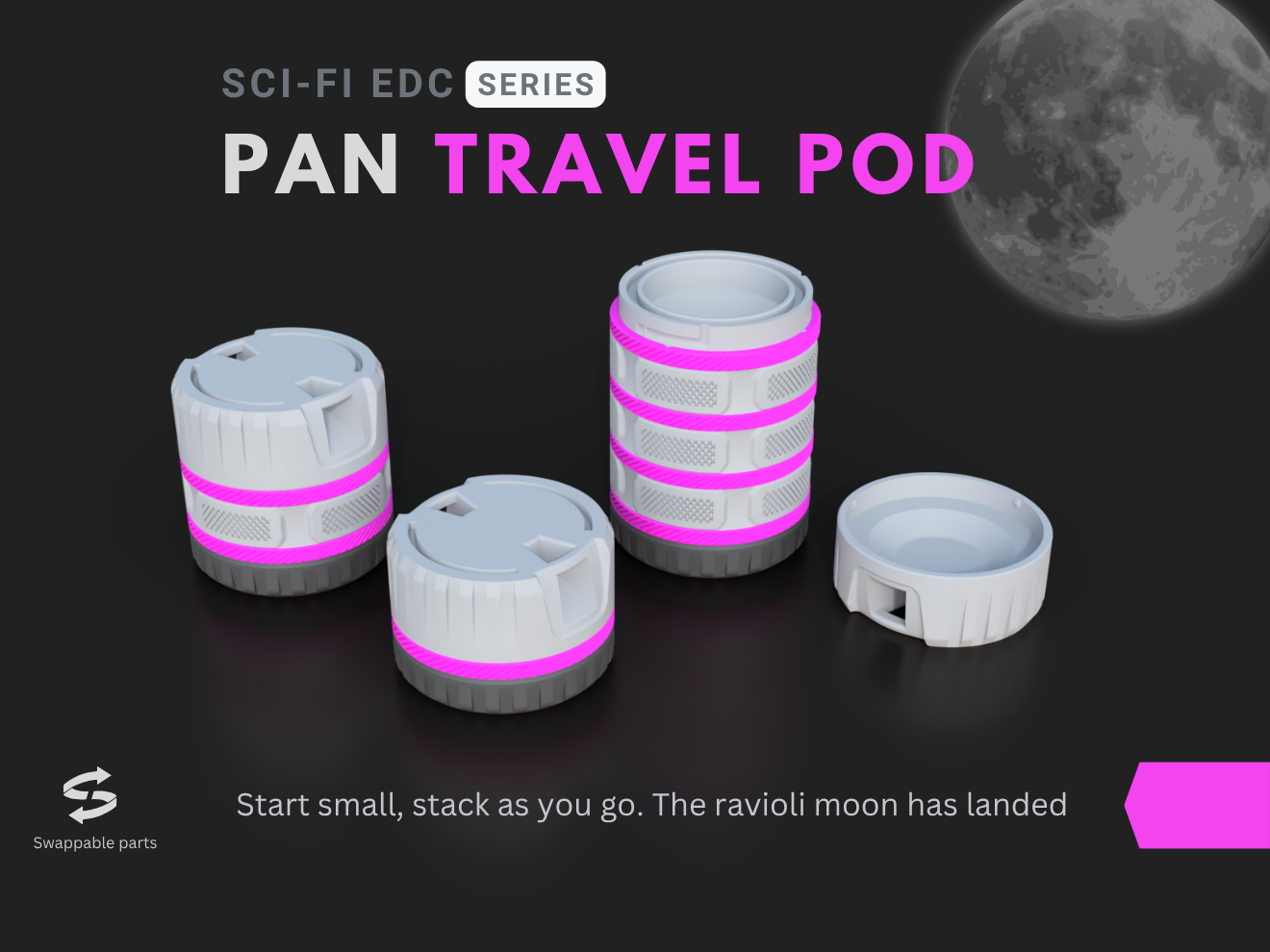 Pan Travel Pod - Stackable Modular EDC Container