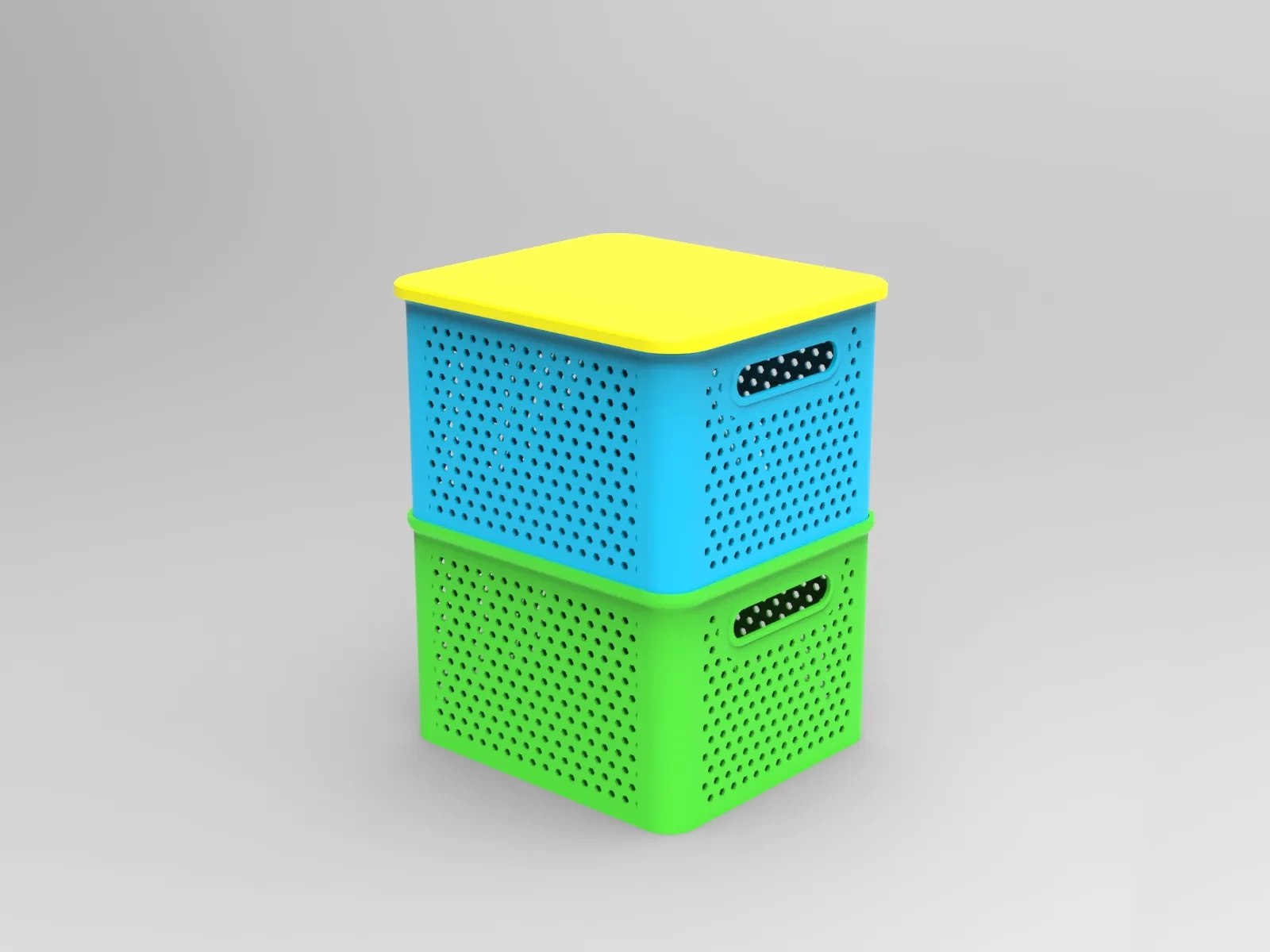 Miniatura 1 do modelo 3D 可堆叠收纳盒，镂空版 