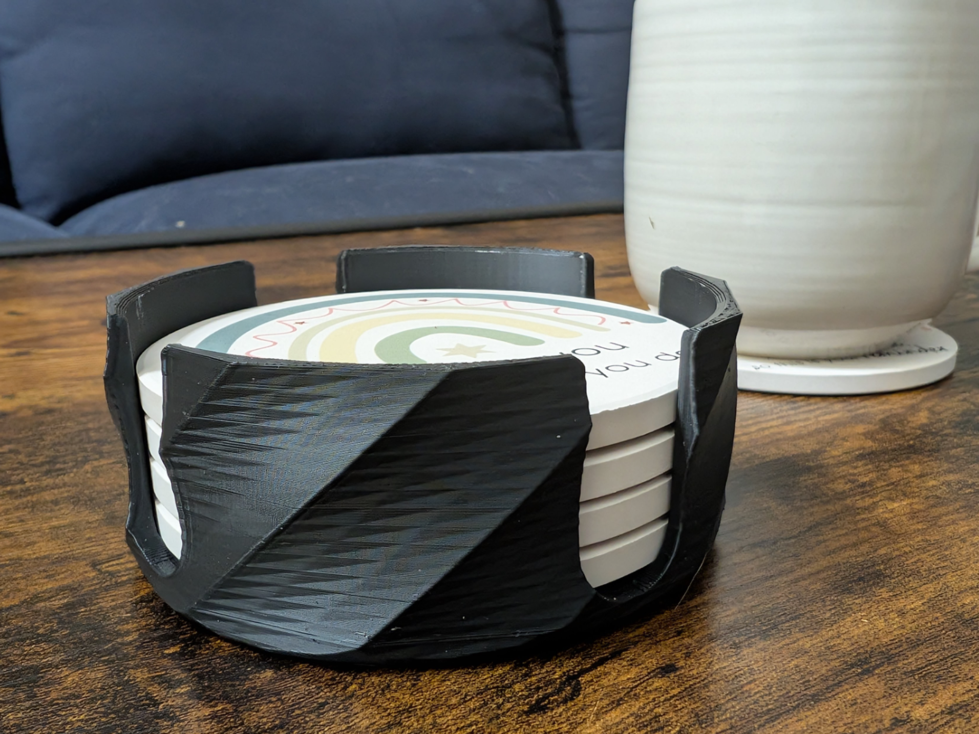 Minimal Spiral Coaster Organizer - Modern Stand
