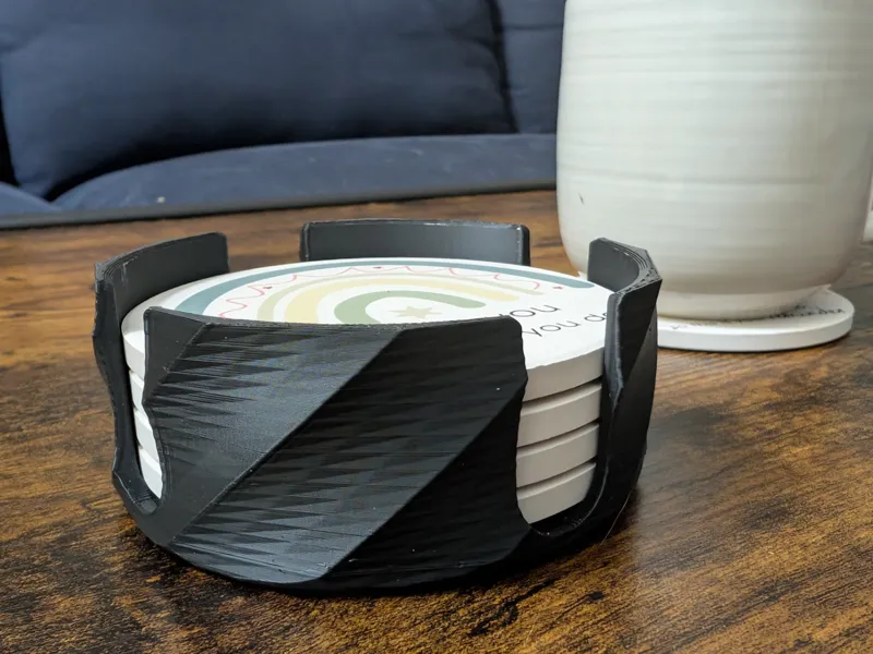 Minimal Spiral Coaster Organizer - Modern Stand
