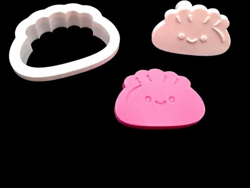 Dumpling Cookie Cutter with Stamp -Multiple Sizes 