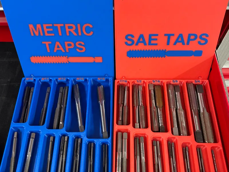 Threading Tap Organizer Metric and SAE Stackable 
