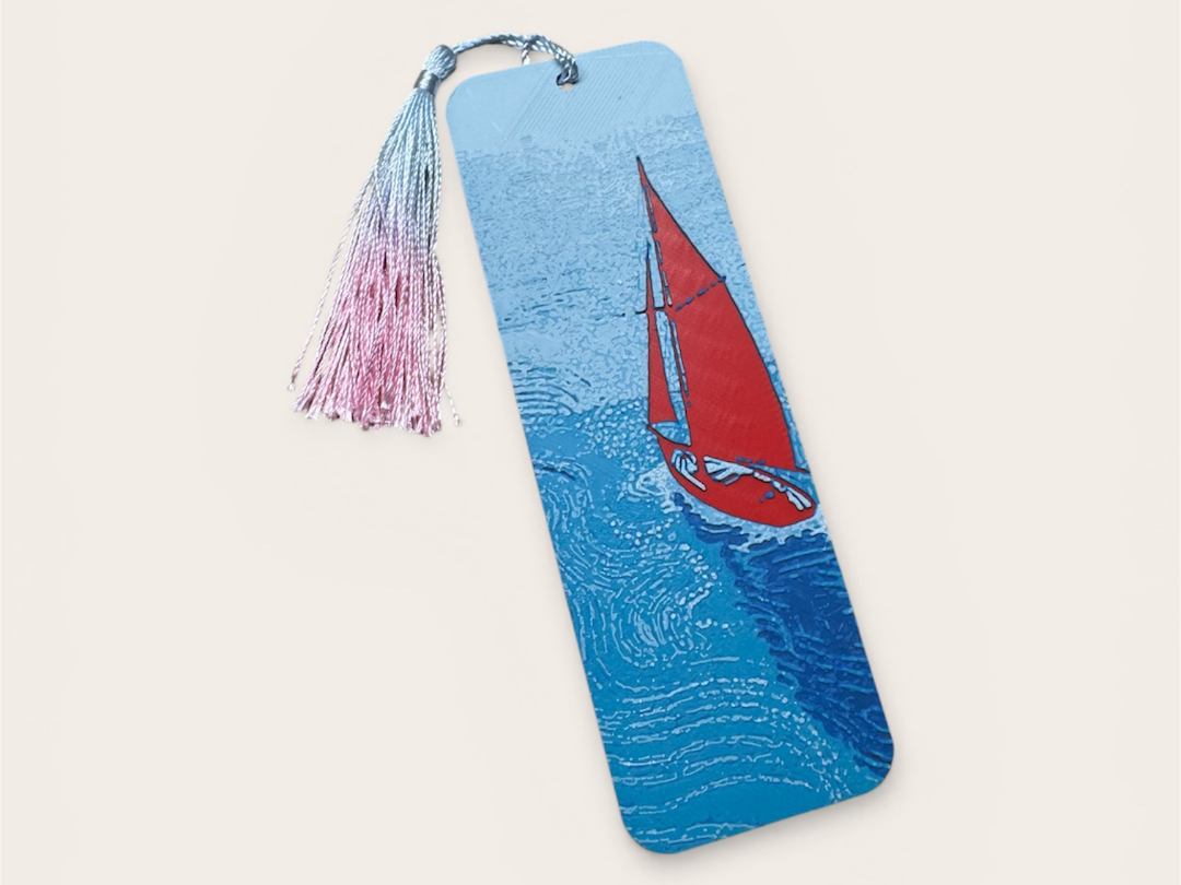 Red Sailboat at Sea Bookmark | A1 Mini Friendly