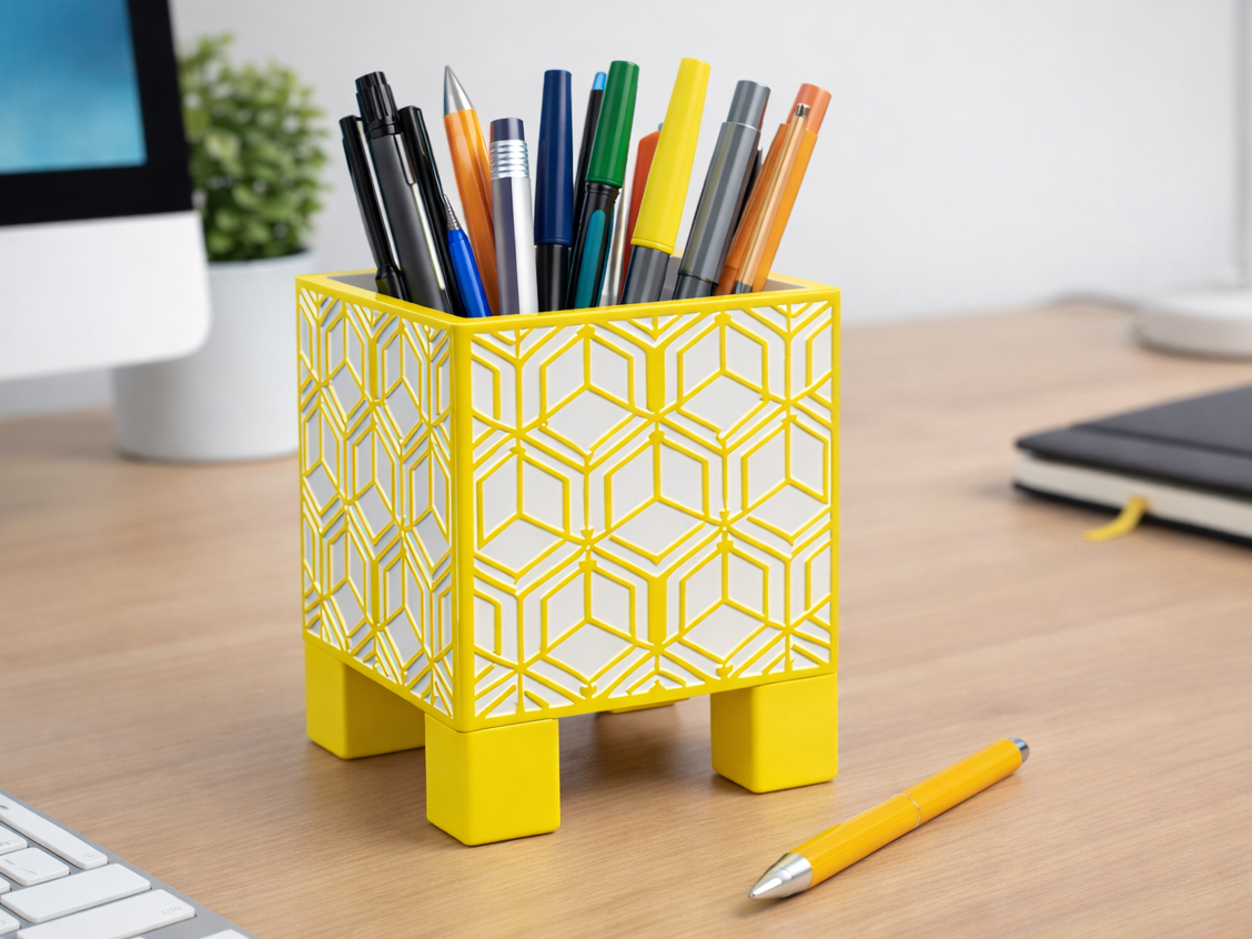 Moderner geometrischer Stiftehalter (Schreibtisch)