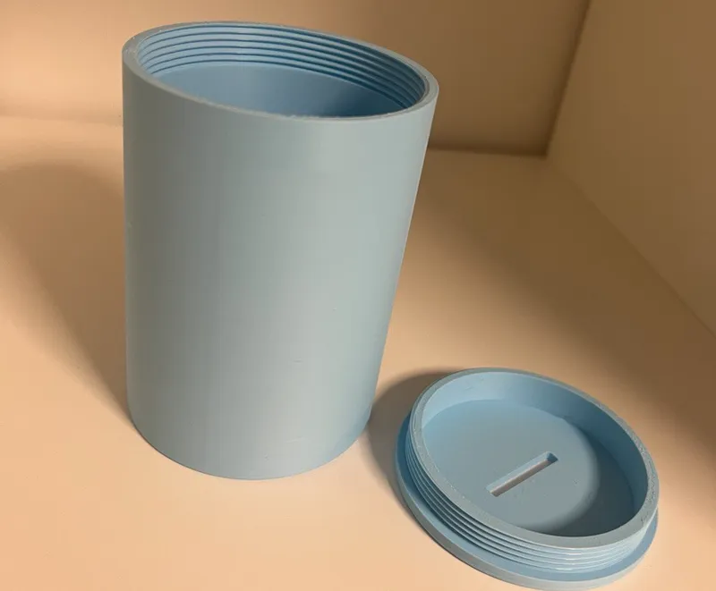 Cylindrical piggy bank