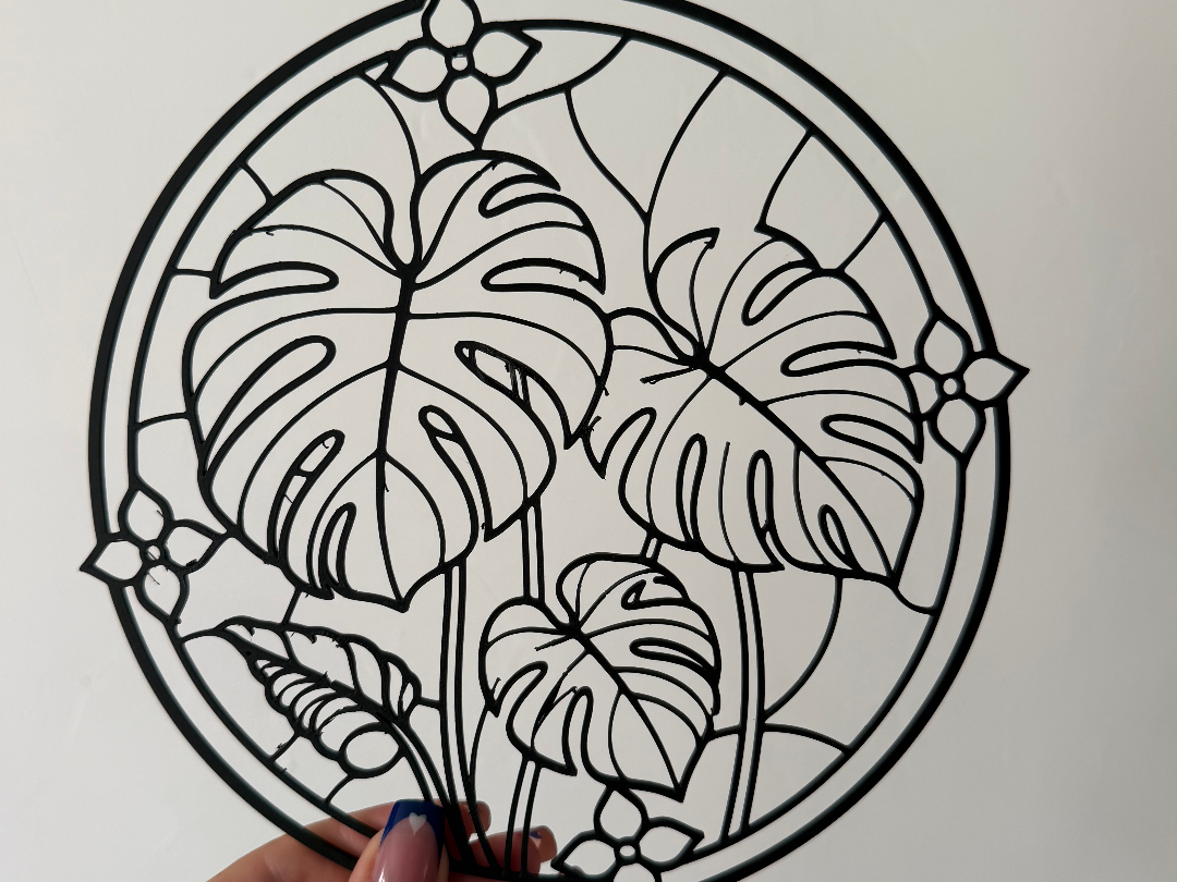 Décoration mural effet vitrail - Monstera
