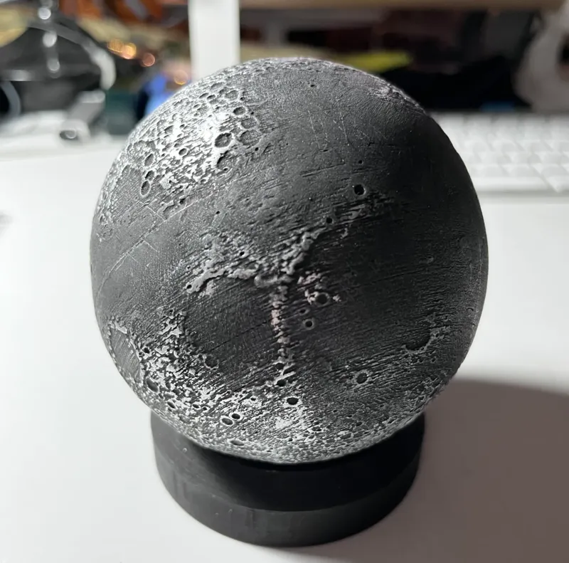 Moon Sculpture with Base Decor