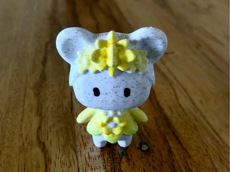 Kawai bear flower princess