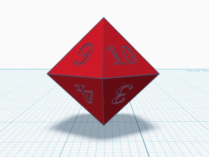 D10 die (10 faced die)