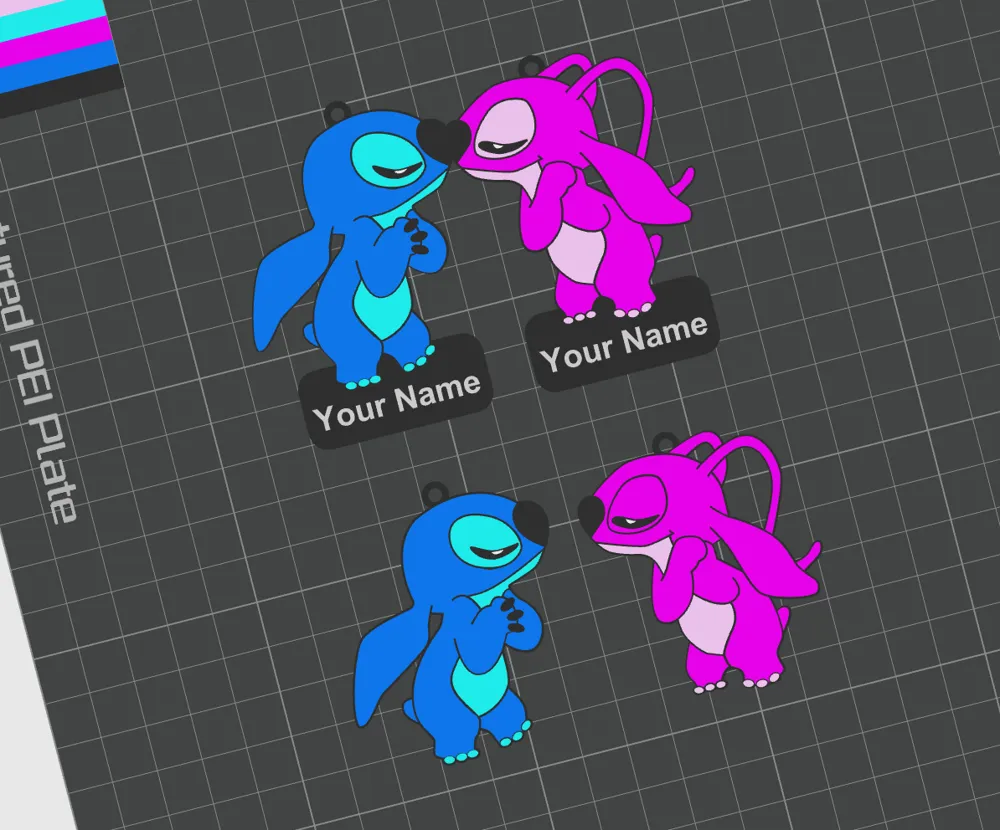 Customizable – Stitch and Angel - Free 3D Print Model - MakerWorld