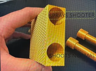 Prank water gun that sprays the shooter!