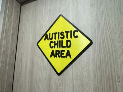 Autistic Child Area Warning Sign