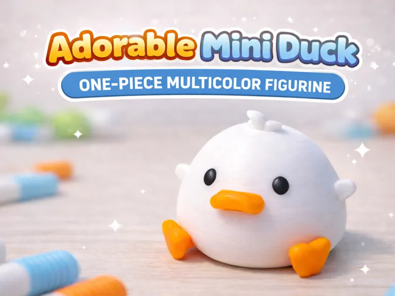 Adorable Mini Duck – One-Piece Multicolor Figurine