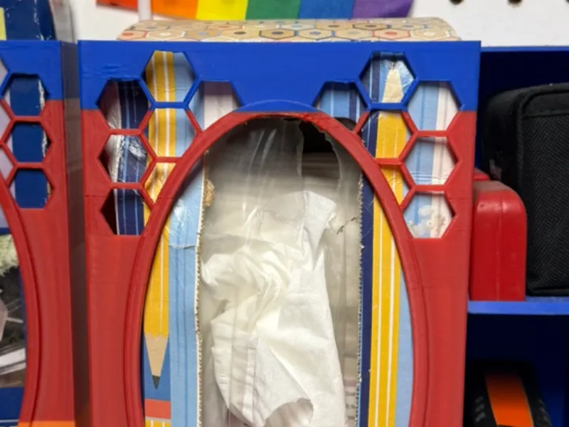 Pegboard Facial Tissue Box Holder kleenex