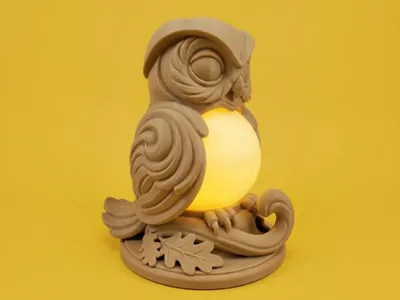 Glowing Moon Owl Lamp