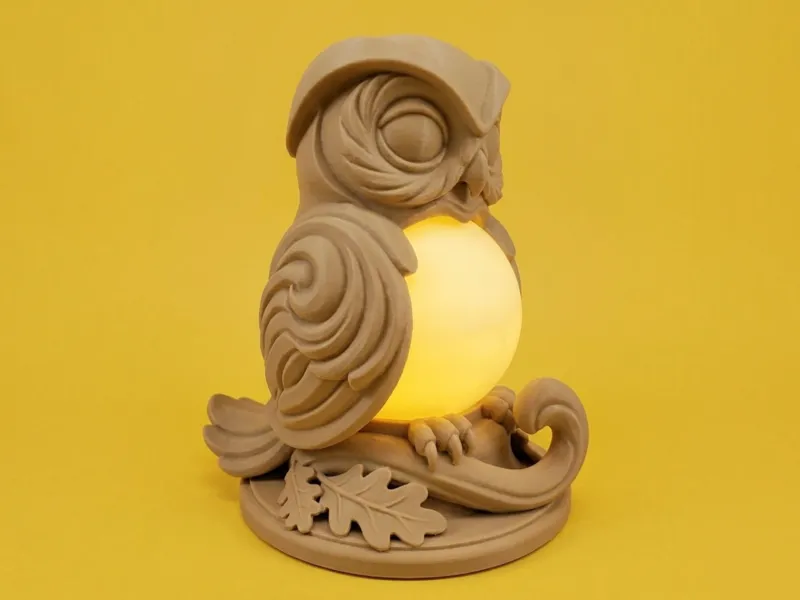 Glowing Moon Owl Lamp