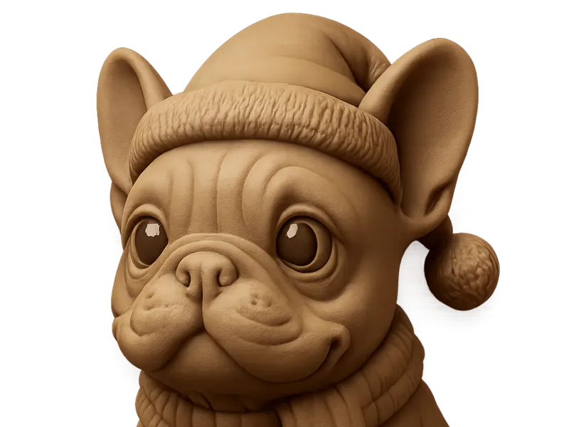 Cute christmas french bulldog
