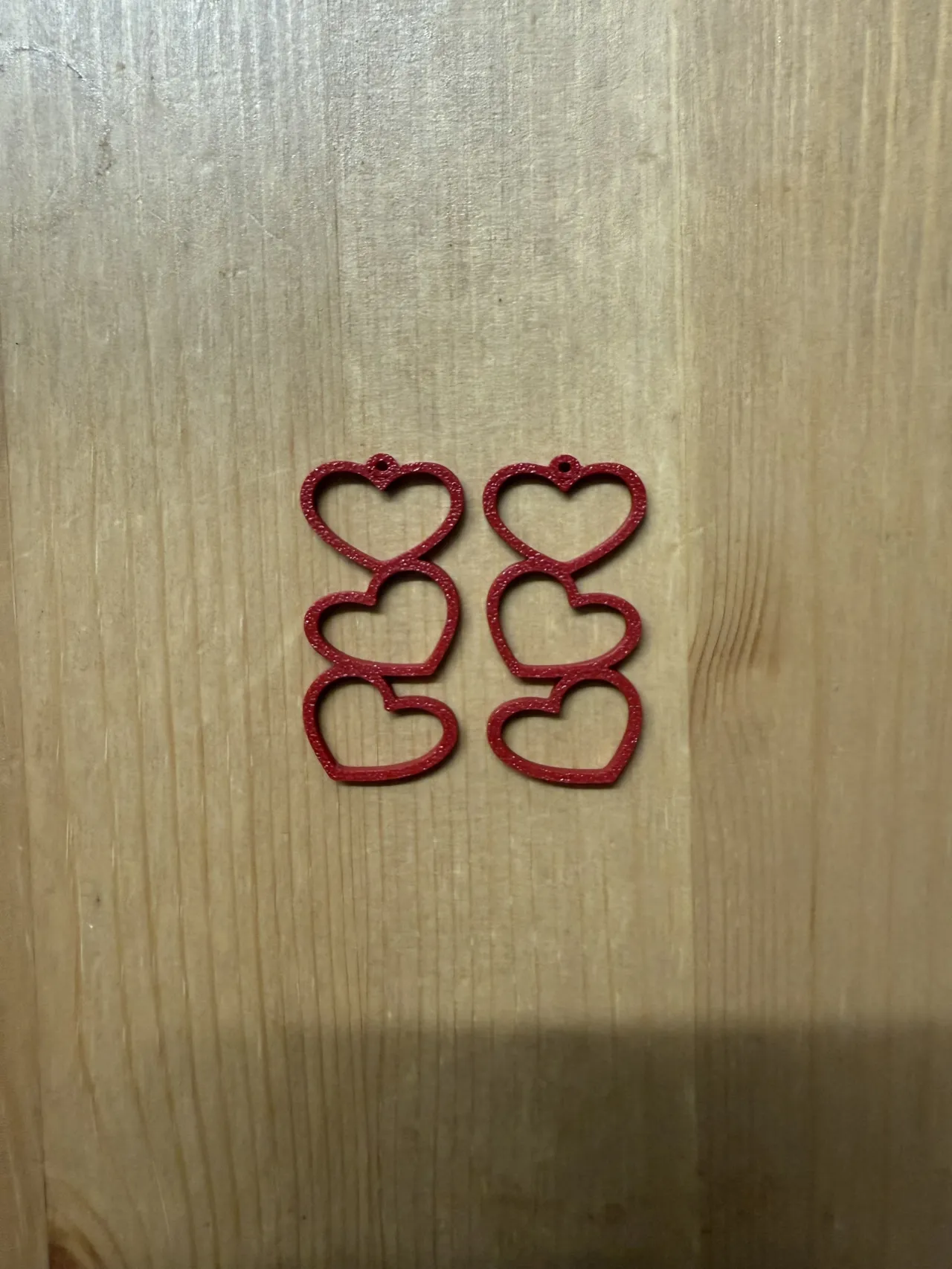 Triple Heart Earrings view 2