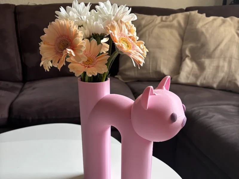 Cat Vase – 3D Printed Flower Vase in Cat Shape