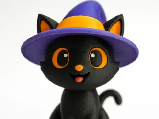 “Cute Halloween Cat /Easy Print”