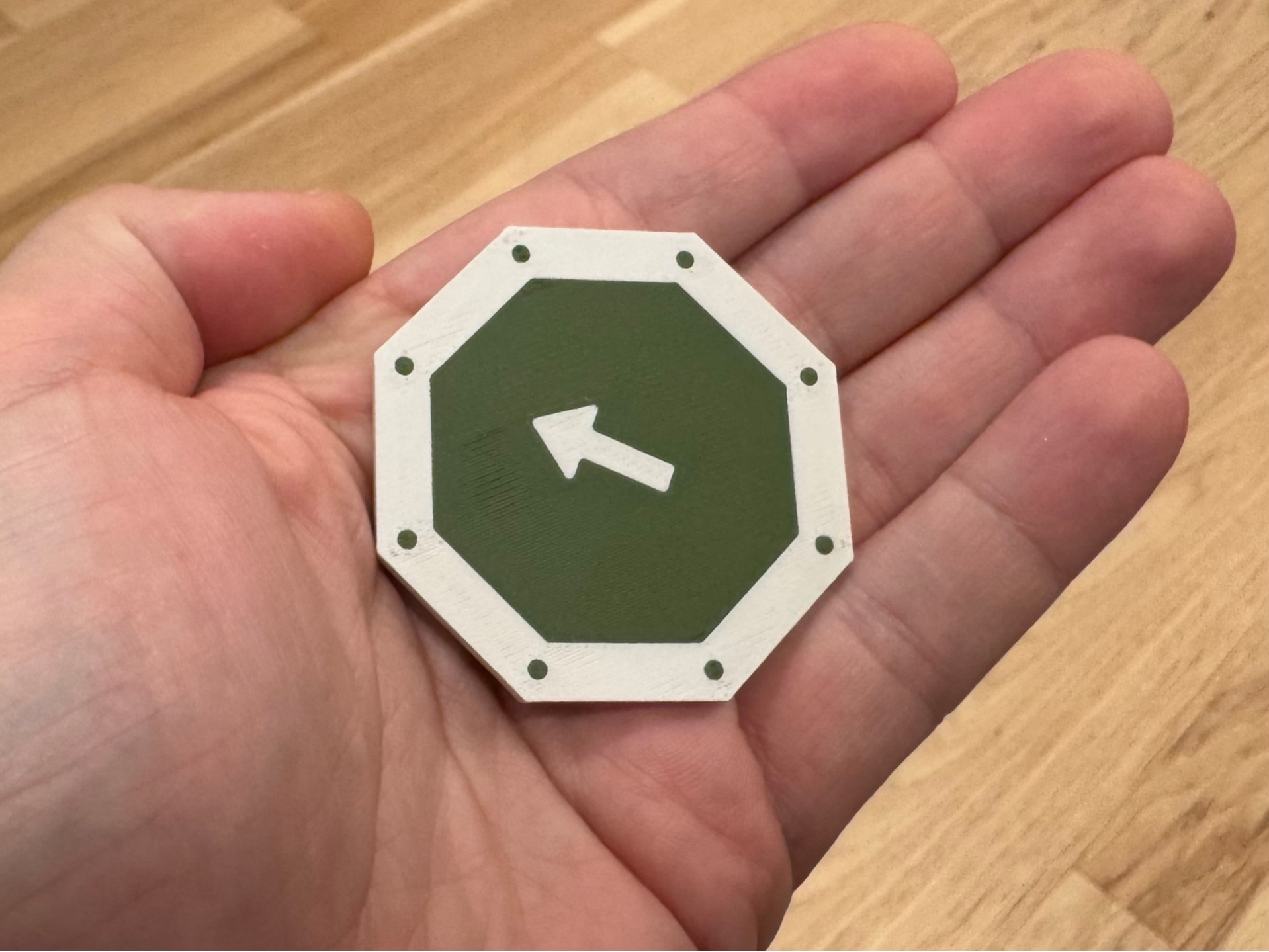 Magic Octagon Brain Teaser Coin with Arrows - 1