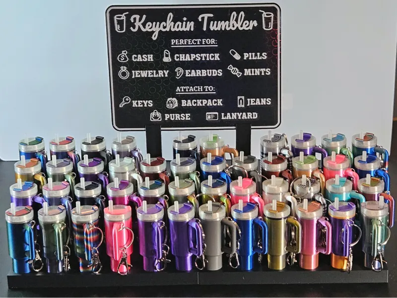 Sign Ad for Stanley Tumbler Keychain Display Stand