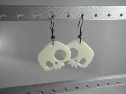 Skull earrings view 2