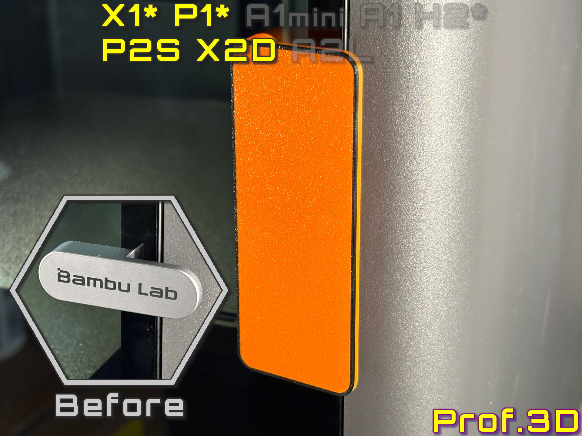 H2 Style Door Handle ⧸ Retrofit For X2D P2S X1 P1