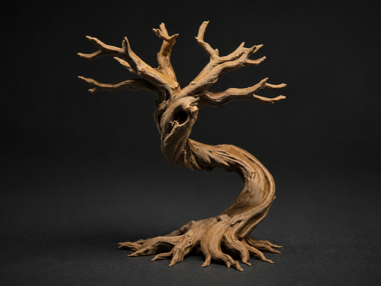 Twisted Dead Bonsai Tree - DND Miniature Terrain