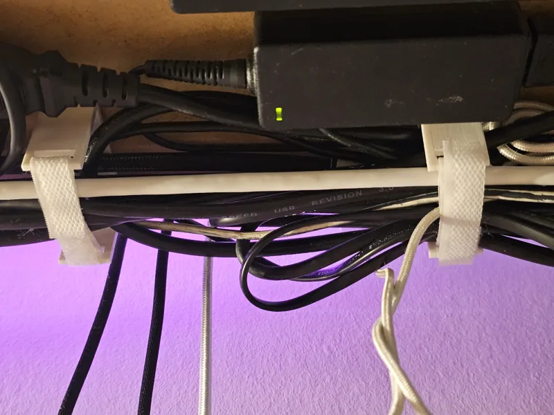 Under table cable holder (velcro)