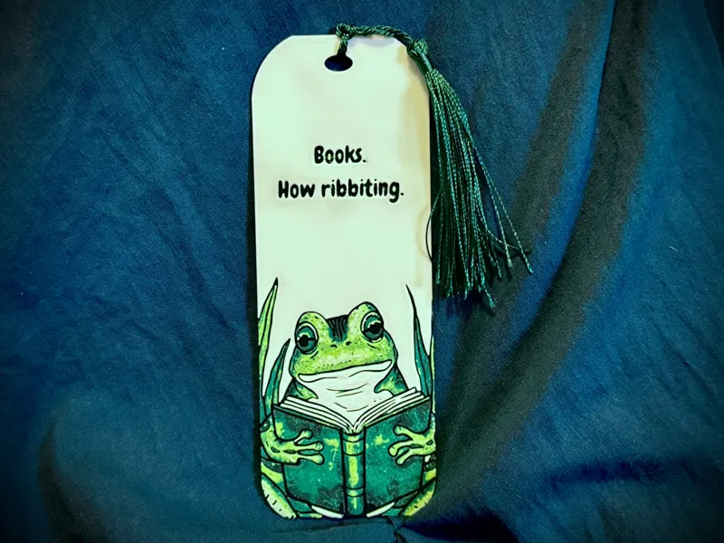 Frog Bookmark NO AMS "How Ribbiting."
