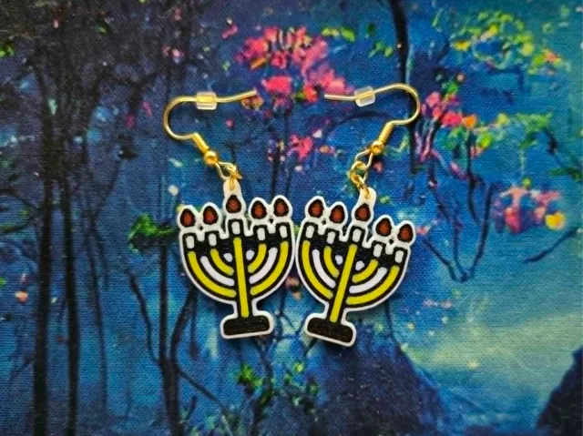 Menorah Earrings